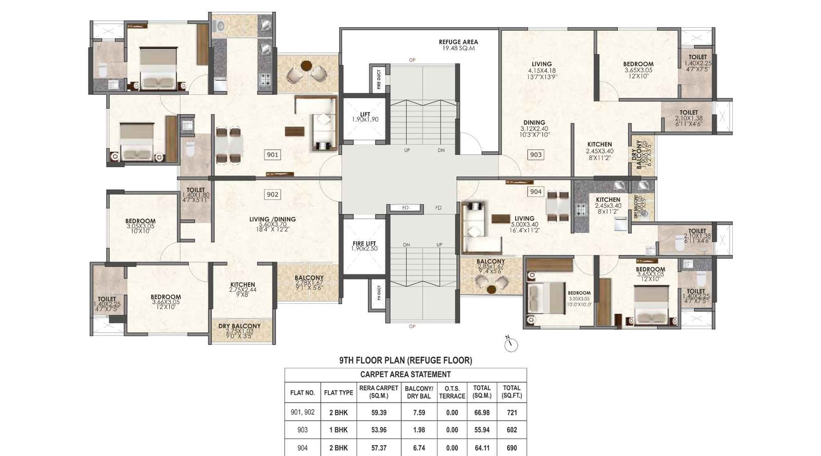 Venkatesh-Anandmayi-Refuge-Floor-Plan-9-th-Floor